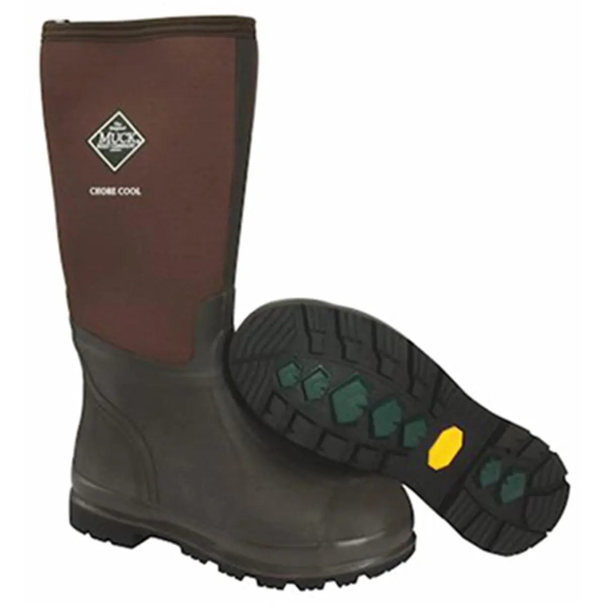 212 MAIN Closed High Top Chore Cool Work Shoe 190977, Waterproof Natural Rubber Durable Footwear, Men's Size 9, Women's Size 10, Brown Muck Boot