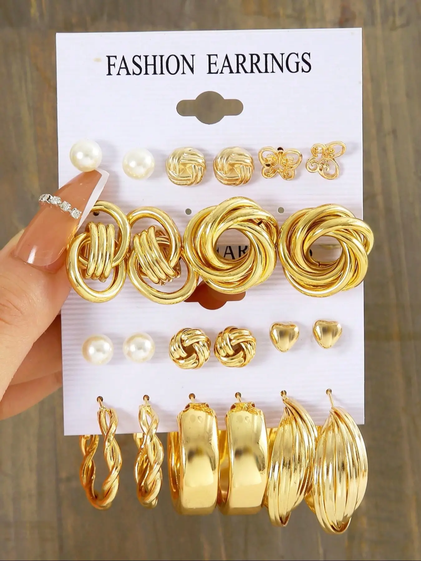 Fashion Elegant Pearl Flower Butterfly Heart Shapes Geometric Round Irregular Wide Face Exaggerated Metal Earrings Set, Earring Stack, Stackable Earrings, Ear Studs, Holiday Party Gift, Fashionable Trendy Jewelry, Trendy Fashionable Accessories