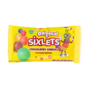 Sixlets Original Chocolatey Candies 1.75 oz - Classic Chocolate Flavored with Vibrant Candy Shell