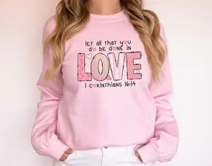 Bible Verse Sweatshirt, Valentine Christian Sweatshirt, He Loved Us First Sweatshirt, Christian Gift, Religious Clothing, Christian Women Gift