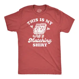 Mens This is My Matching Shirt Funny Couples Shirt Matchbox Tee for Guys Mens Funny T Shirts Cool Vintage Fashion T-Shirt Gift Classic Menswear Love Apparel for Men Novelty Tees for Guys Red -