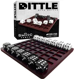Dittle - Dice Battle | Ages 6+ | Unique Wooden Coffee Table Games For Adults And Family | Best Board Games For Kids 2 Player | Bar Games For Adults Indoor Tabletop Games | Wood Table Top Games Adult | Board Games for Family Night | Dice Games for Families