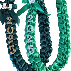Graduation leis   Made of satin ribbon with congrats grad cap and 2025 for the school year many colors available