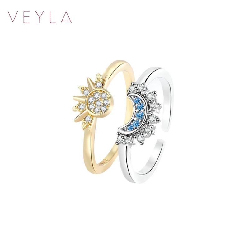 Adjustable Sun & Moon Ring Set, Gold & Silver Nested Rings, for Couples, Romantic Friendship & Love Jewelry, Stylish Stackable Rings, Perfect Gift for Valentine’s Day, Christmas, Birthday & Anniversary – Veyla