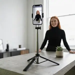 43" Portable Selfie Stick with Universal Bluetooth Remote - Extendable Phone Tripod Stand for Live Streaming, Video Recording & Spring, Memorial Day, Easter Activities - Foldable Design for Travel & Vlogging #TikTokShopStockUp #TikTokShopMothersDay