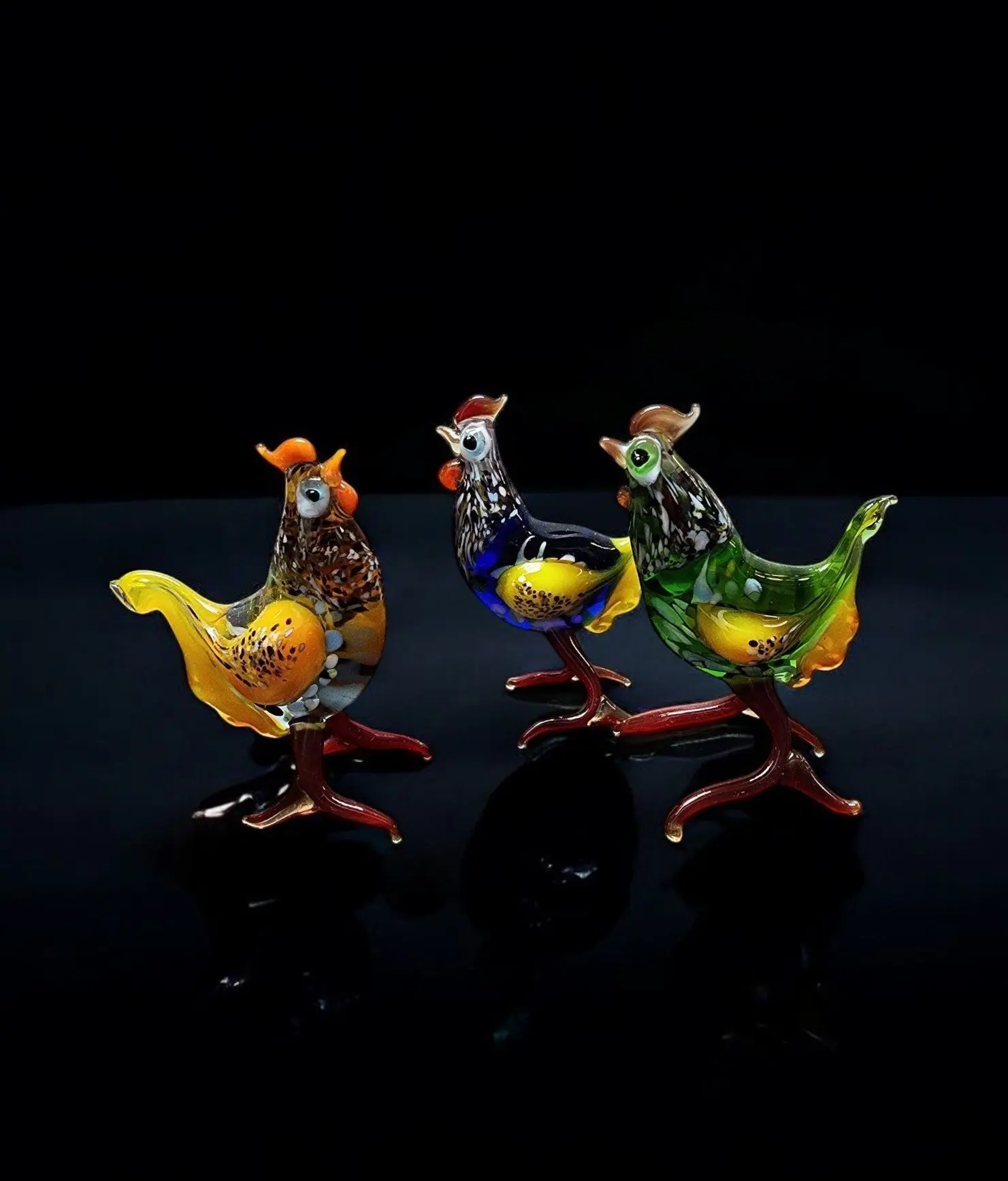 Glass Chicken Figurine, Collectible Glass Chicken, Murano Quality Gift At A Fraction Of The Price, Handcrafted In Ukraine