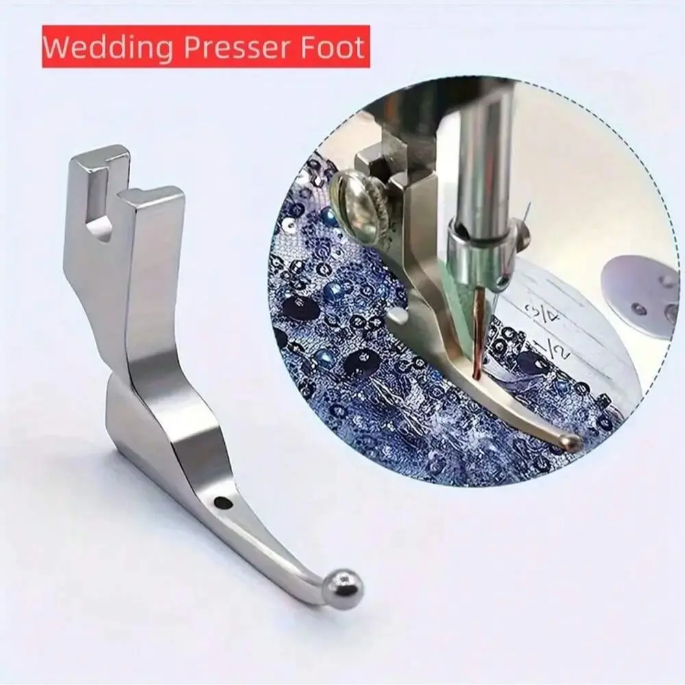 New Full Steel Presser Foot Silver Color Design, Ideal for Wedding Dresses and Sequins, Compatible with Brother Sewing Machines, Sewing Tools