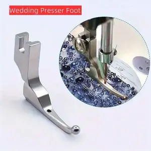 New Full Steel Presser Foot Silver Color Design, Ideal for Wedding Dresses and Sequins, Compatible with Brother Sewing Machines