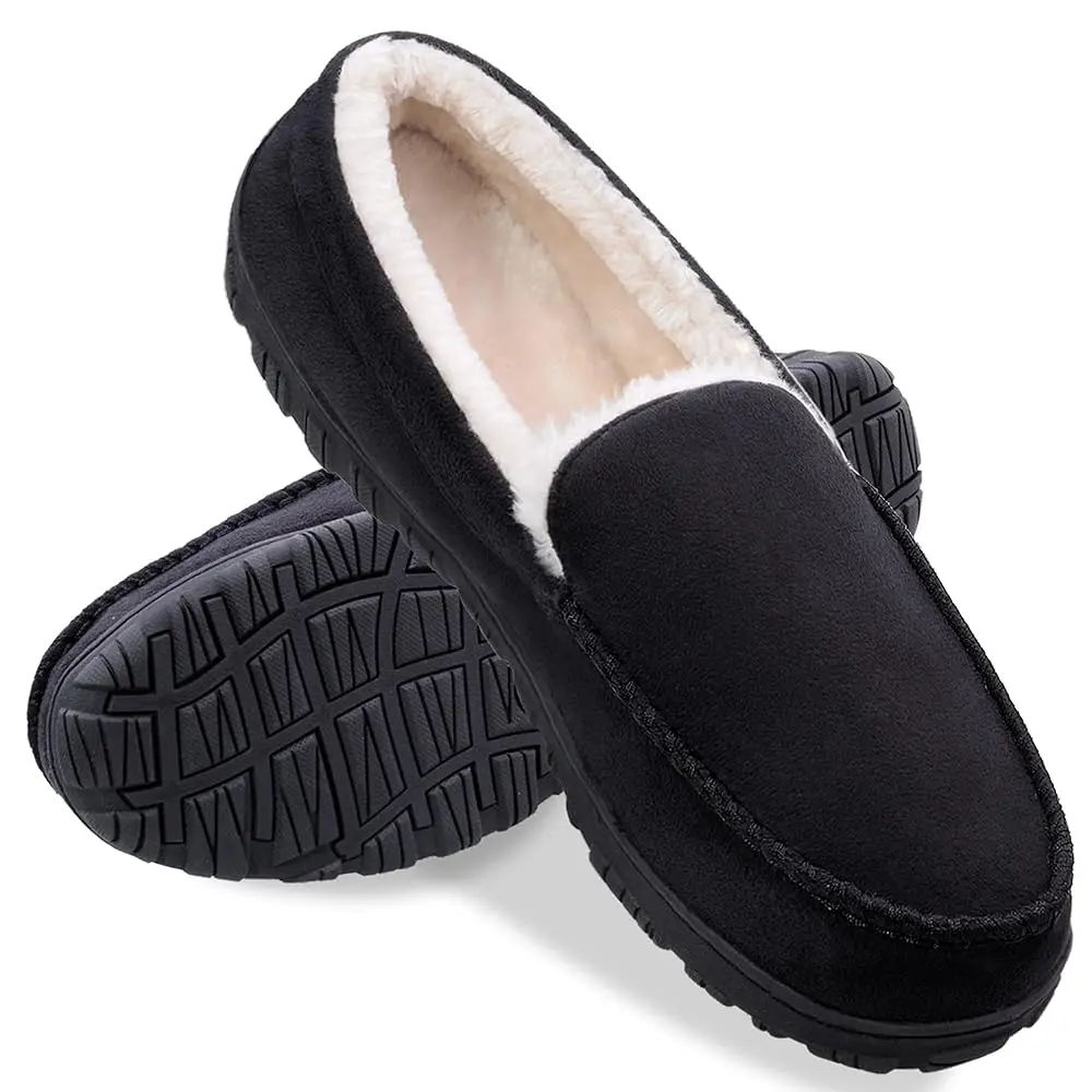 shoeslocker Men's Clog Slippers for Indoor or Outdoor Use Memory Foam Breathable Wide Width Fit Black Holiday Gift for Men Christmas Footwear Shoe Walking Shoes, Foot Clogs, Breathable Lightweight Clogs
