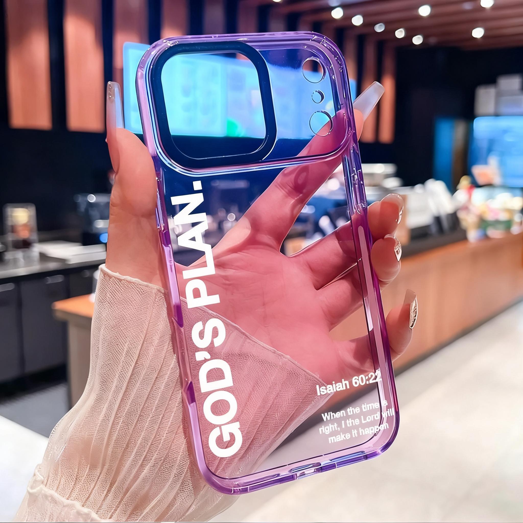 Christian Bible Verse God's Plan Faith Clear Shockproof TPU Case for iPhone 11-17 Pro Max, Protective Mobile Phone Cover for ip17promax stylish protection accessory