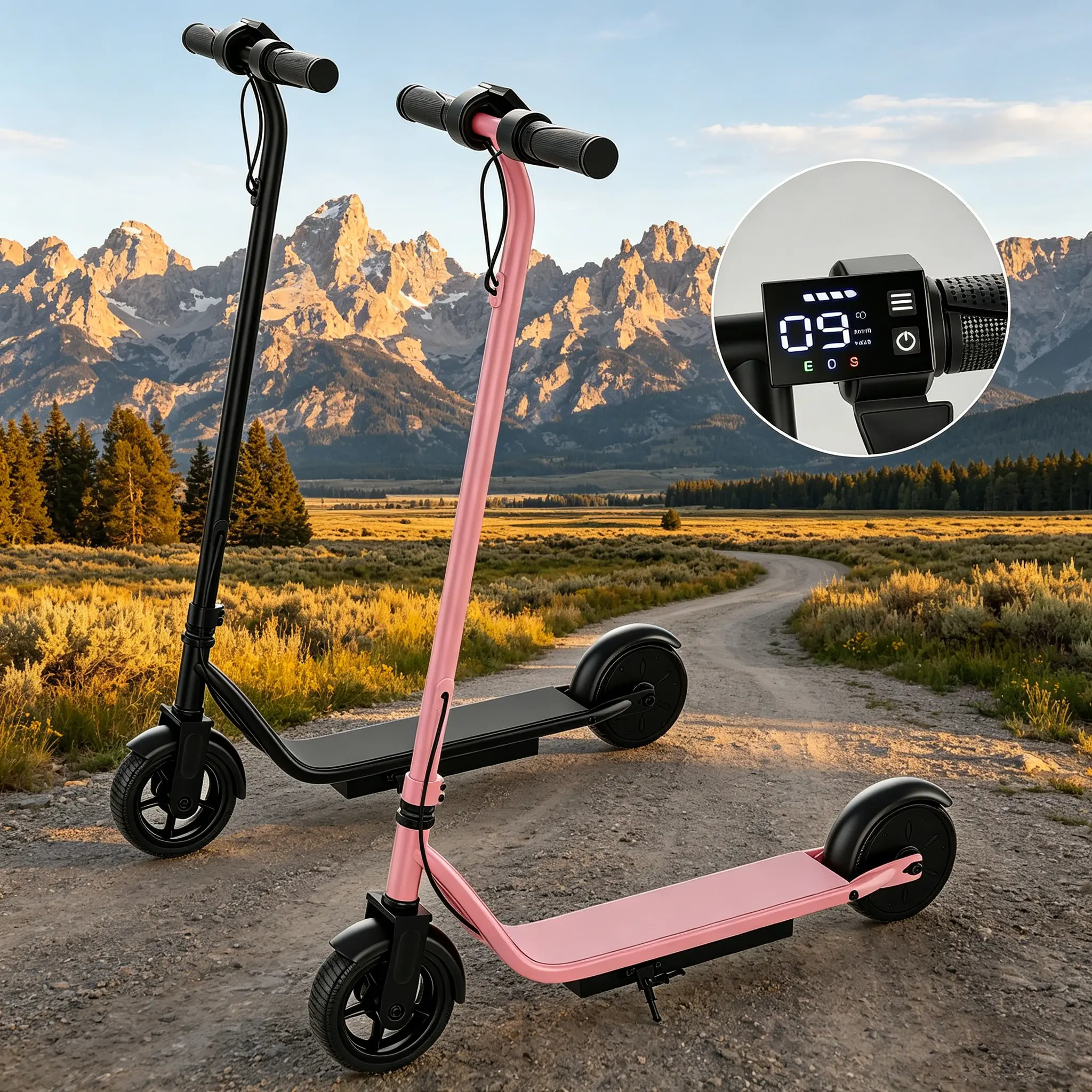 A 250W Kids E-Scooter with 3 Speed Modes 6.5" Solid Tires Up to 9MPH Lightweight Frame Safe Brake System Ideal Ride for Children