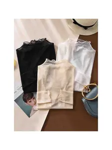 Women's 3pcs Long Sleeve Mesh Inner Layer , Sexy Sheer Design, Lace Base Layer