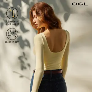 OGL Eco-Mousse Boatneck Ruched Sides Open Back Brami Top Clothes Women women's fall clothing Breathable Cotton going outfits cute fall tops SpringStatements