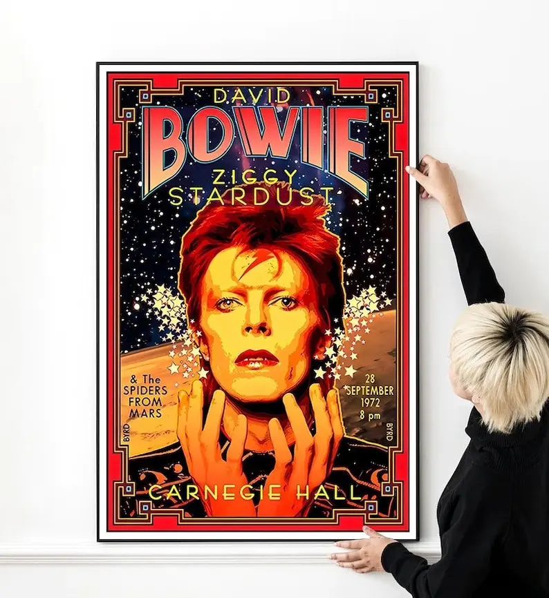 David Bowie Vintage Rock Music Poster High Quality Print Photo Wall Art  Cloth