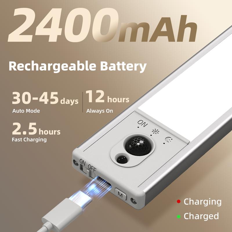 EZVALO Under Cabinet Lighting Wireless with Remote, LED Closet Lights Motion Sensor Dimmable, Magnetic & Rechargeable via USB, Energy-Saving Light for Kitchen, Wardrobe, Cupboard, Hallway & Stairs Home Decor, White Light, 5Pack Halloween Christmas Outdoor