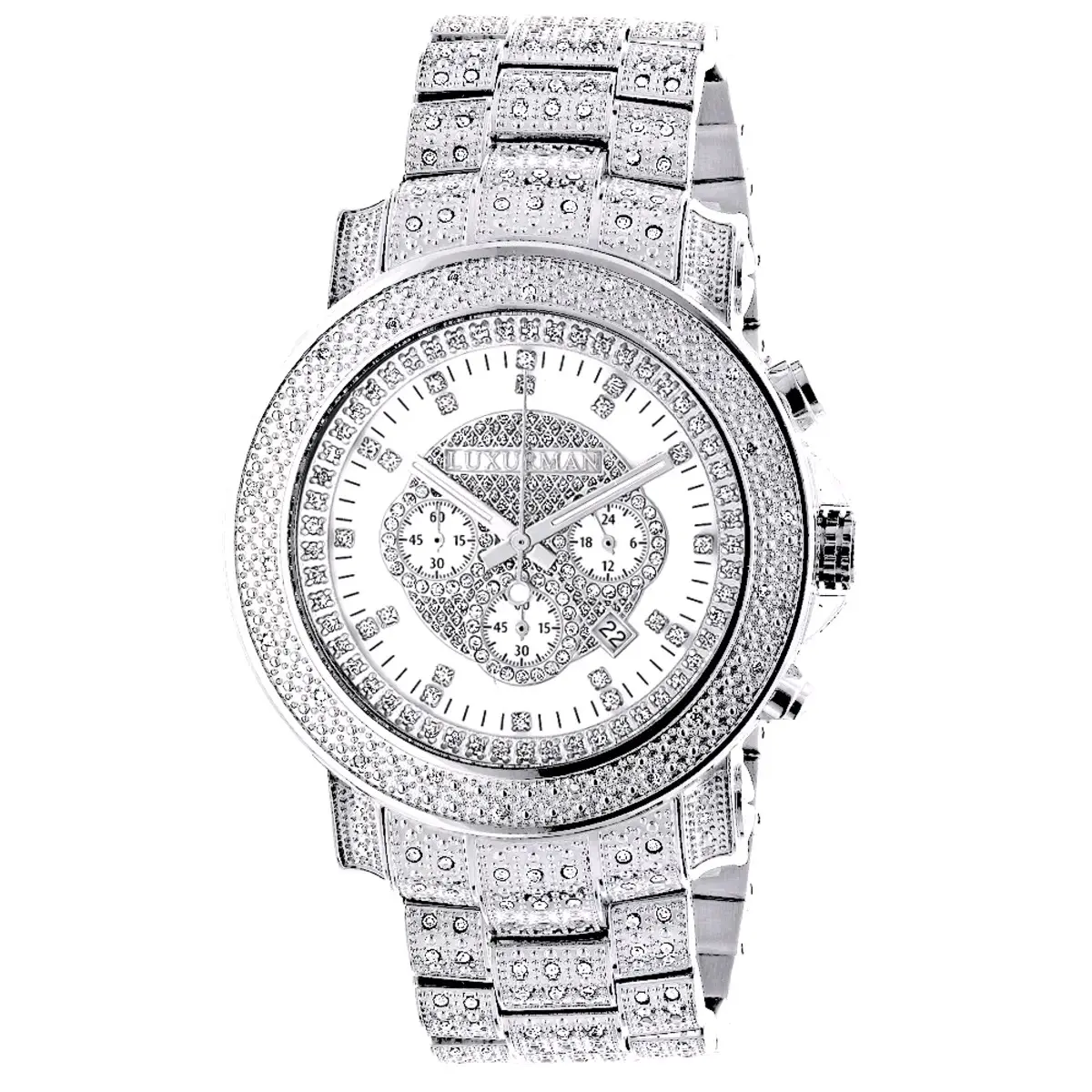 Luxurman Diamond Watch with Chronograph 2ct Escalade for Men