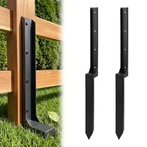 Fence Post Repair Kit, Heavy Duty Steel Fence Post Anchor for Fixing Leaning or Broken Wood Posts, No Dig Drive-in Support for Yard, Garden & Fence, Easy to Install