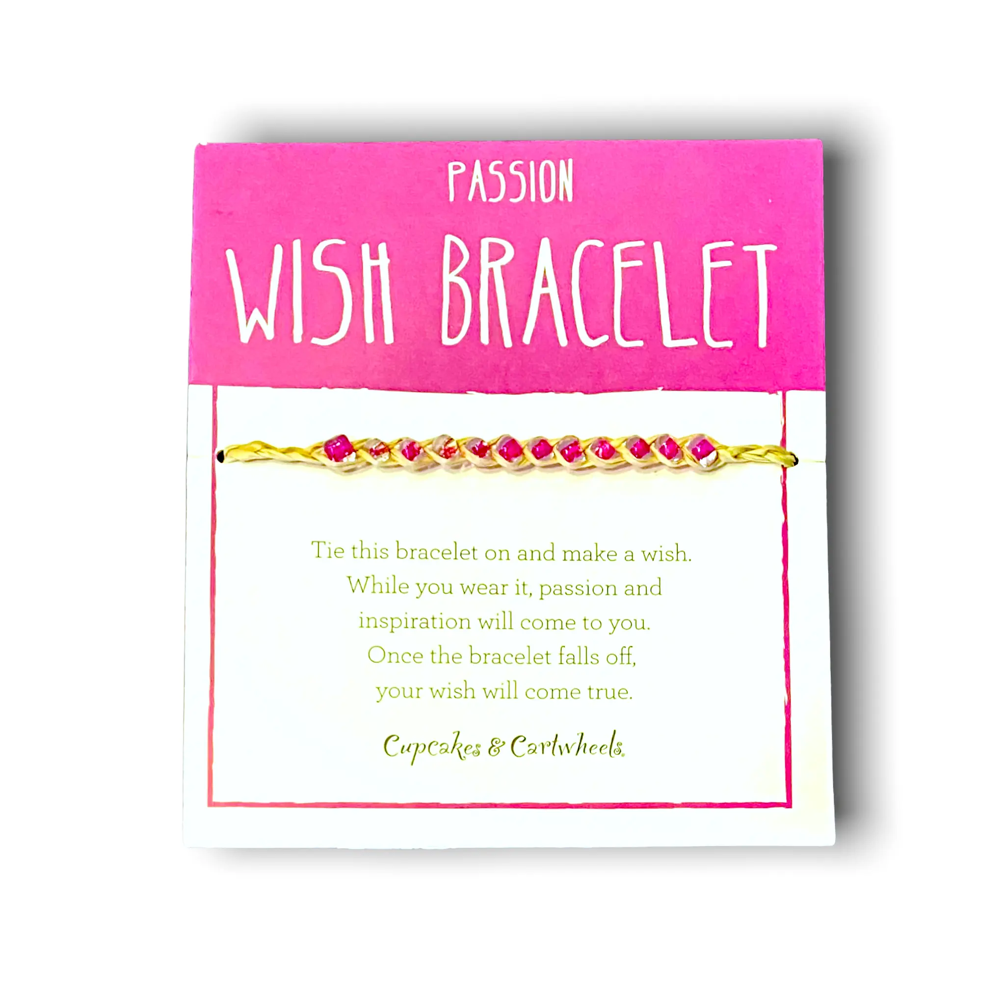 Passion - Make a Wish Adjustable Wish Bracelet on Gift Card Unit - Lafite Grass/Glass Beads