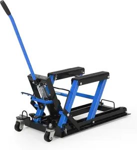 Hydraulic Motorcycle Lift Jack, 1500Lb Capacity, ATV Scissor Jack with Adjustable Height 4.53-15.35 in, Hydraulic Foot-Operated Hoist Stand for Motorcycle ATV UTV Bikes