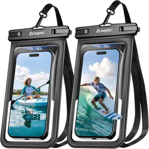 Waterproof Phone Pouch - 2 Pack, IPX8 Waterproof Phone Case with Lanyard for Smartphones, Cell Phone Dry Bag for Beach Vacation Travel Cruise Essentials, Touch Screen, Up to 8.5"