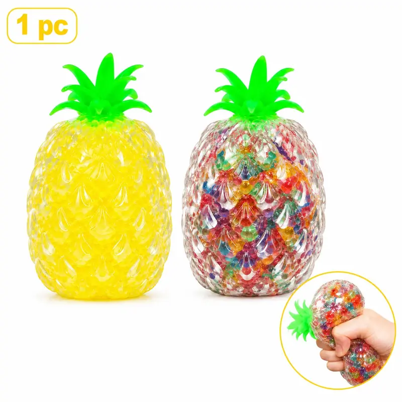 1 PC Pineapple Squishy Stress Balls Stretchy Fruit Stress Squeeze Toys for Teens and Adults, Stress Relief Squishy, Stress Reliever, Ideal for Relax, Focus, Christmas Decoration, Easter Basket Stuffers