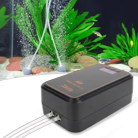 hygger USB Rechargeable Aquarium Air Pump, Classic 2600mAh Ultra-Quiet Portable Oxygen Bubbler with Single-Dual Outlets, 2×Check Valves, 2×Tubes for Up to 200 Gal Fish Tanks
