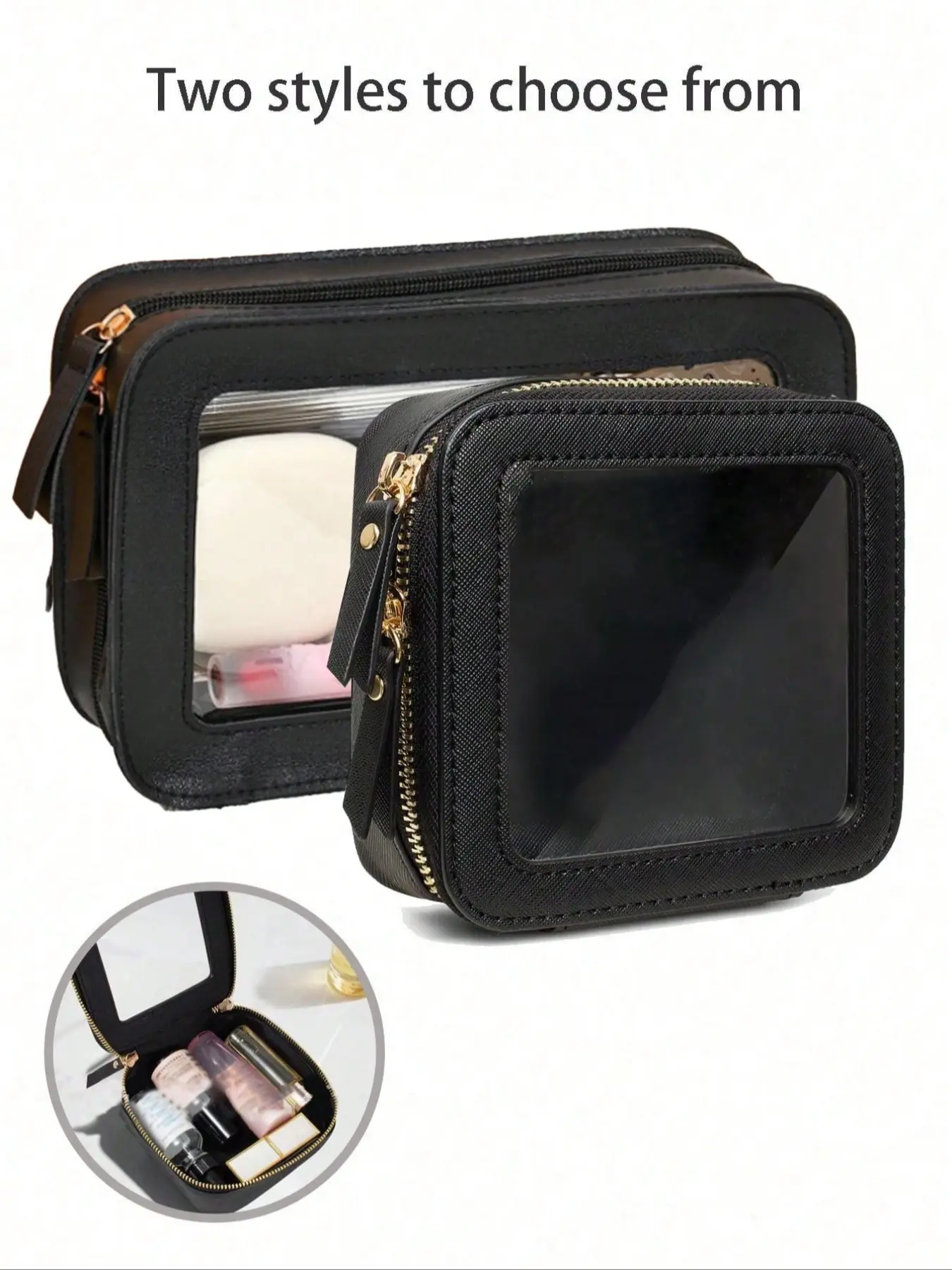 Clear Cosmetic Bag For Purse Makeup Bag For School Makeup Pouch For Travel Leather White Makeup Organizer Case Toiletry Bag Waterproof Square Pouch With Zipper, Cosmetics Bag, Pencil Case, Lipstick Pack Bag, Travel Cosmetic Bags, Cosmetic Storage Bag