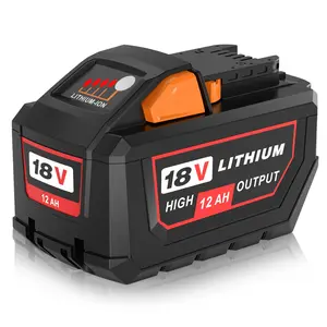Upgraded to 12000mAh Replacement for Milwaukee 18V Battery Compatible with Milwaukee 18V Battery 12.0 High Output 48-11-1890 48-11-1860 48-11-1812 Series