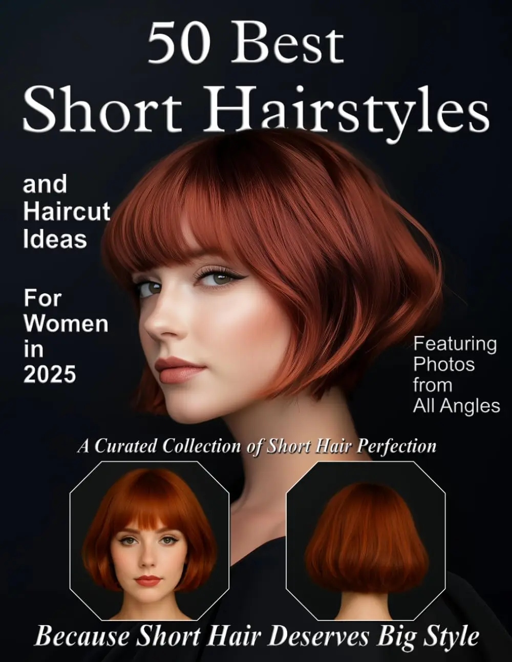 Women's 2025 50 Short Hairstyles & Haircut Ideas: Stylish, Effortless-Styling Options for All Hair Types, Face Shapes (Paperback Cover)
