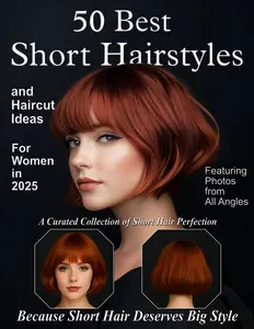 Women's 2025 50 Short Hairstyles & Haircut Ideas: Stylish, Effortless-Styling Options for All Hair Types, Face Shapes (Paperback Cover)