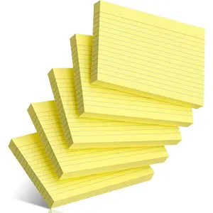 200 Pcs Index Cards 4 x 6 Inch Ruled Yellow Index Cards, College Ruled Flash Cards for School, College, Office and Home Organization, Durable Study To Do List Note Cards with Ruled Lines, 5 Pack of 40