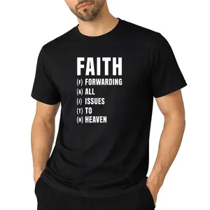 Amusing Christian Humor Cotton T-Shirt Expressing Faith in God with Clever Design