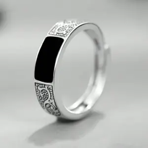 Fashion floral index finger ring for men, daily wear accessory