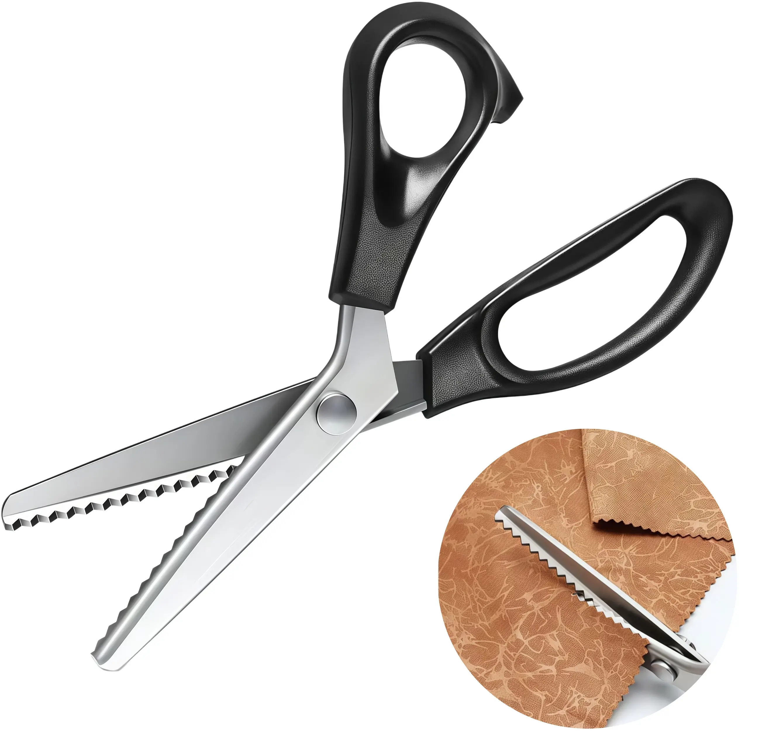 Stainless Steel Zig Zag Scissors with Serrated Teeth - Perfect for DIY Crafts, Sewing Accessories and Supplies, Lace, Dressmaking, Sewing & Tailoring - Durable & Sharp, Crafting Sewing Tools, S Sewing Tools