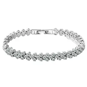 SleekHush Luxury Roman Bracelet for Women  Full Zircon Crystal Fashion Bracelet