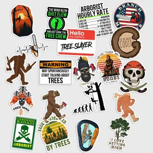 Sticker Pack 20 Tree Care Specialist Vinyl Sticker, Arborist Life Nature Decal for Helmet Laptop Bottle