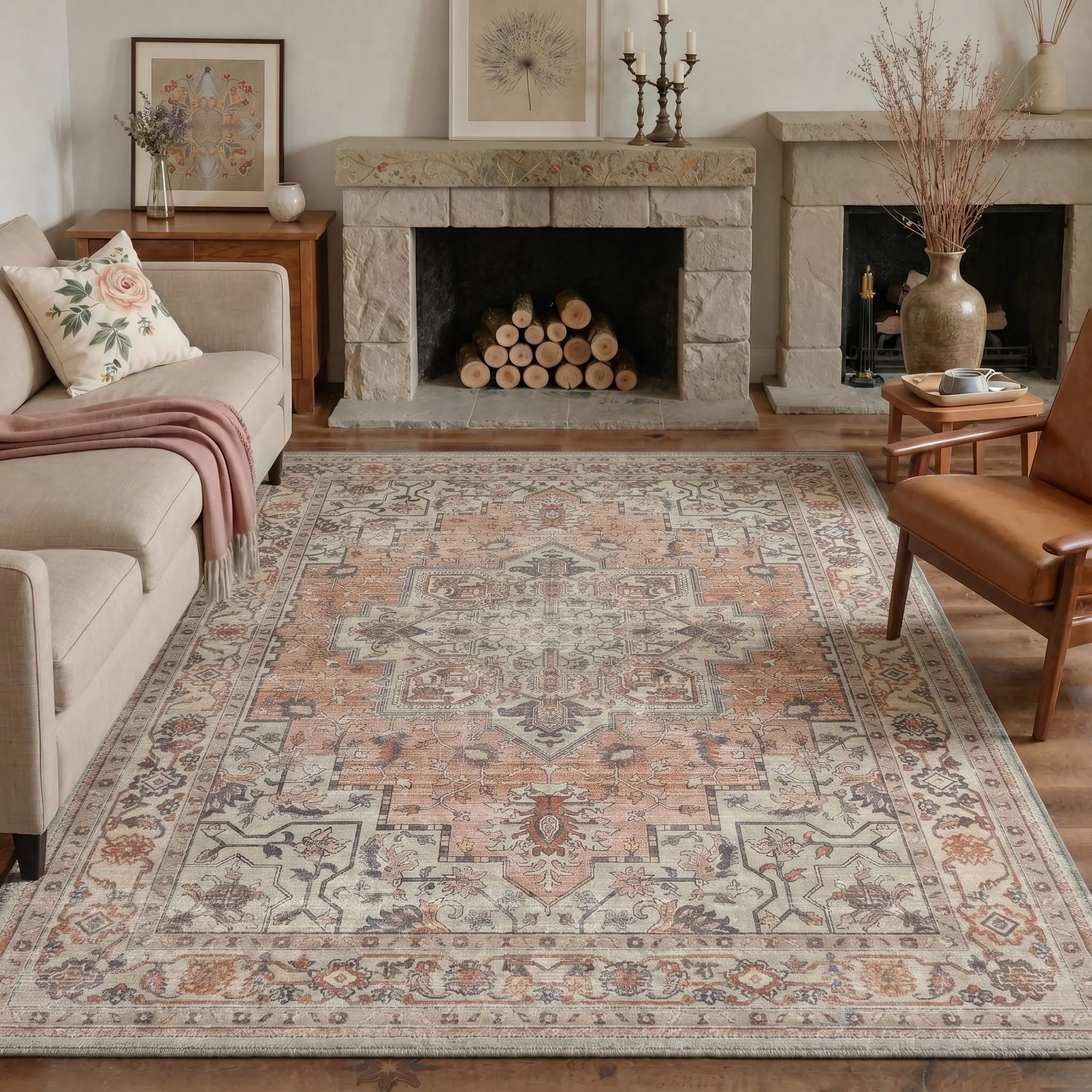 【Deals For You Days】BEIMO Area Rug – Machine Washable, Pet Friendly, Non-Slip Floor Rug, Soft Home Carpet, Perfect for Living Room, Bedroom, Kitchen, Hallway Decor ,AR1005-TRCT