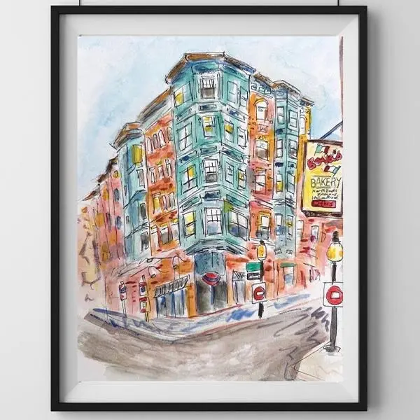 Bova’s Bakery Watercolor Print | Iconic Boston Art 8x10