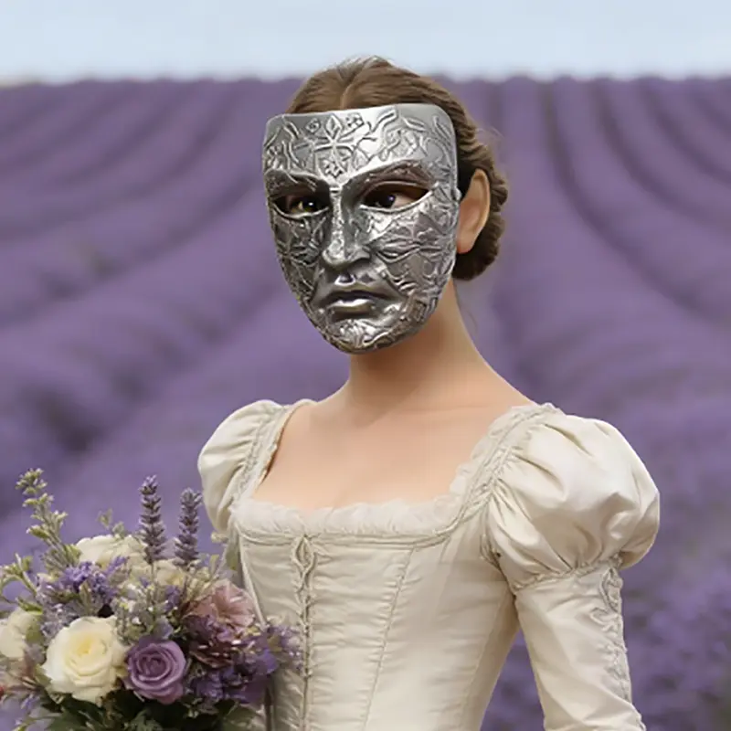 Alicia Couture King Baldwin IV Kingdom of Heaven "The Leper" Retro Painted Embroidered Full Mask - Handmade Natural Resin Craft, Adjustable Strap, Cushioned Pads, Halloween Party Accessory for Birthday Events, Carnival Adult Masks, Halloween Adult Masks