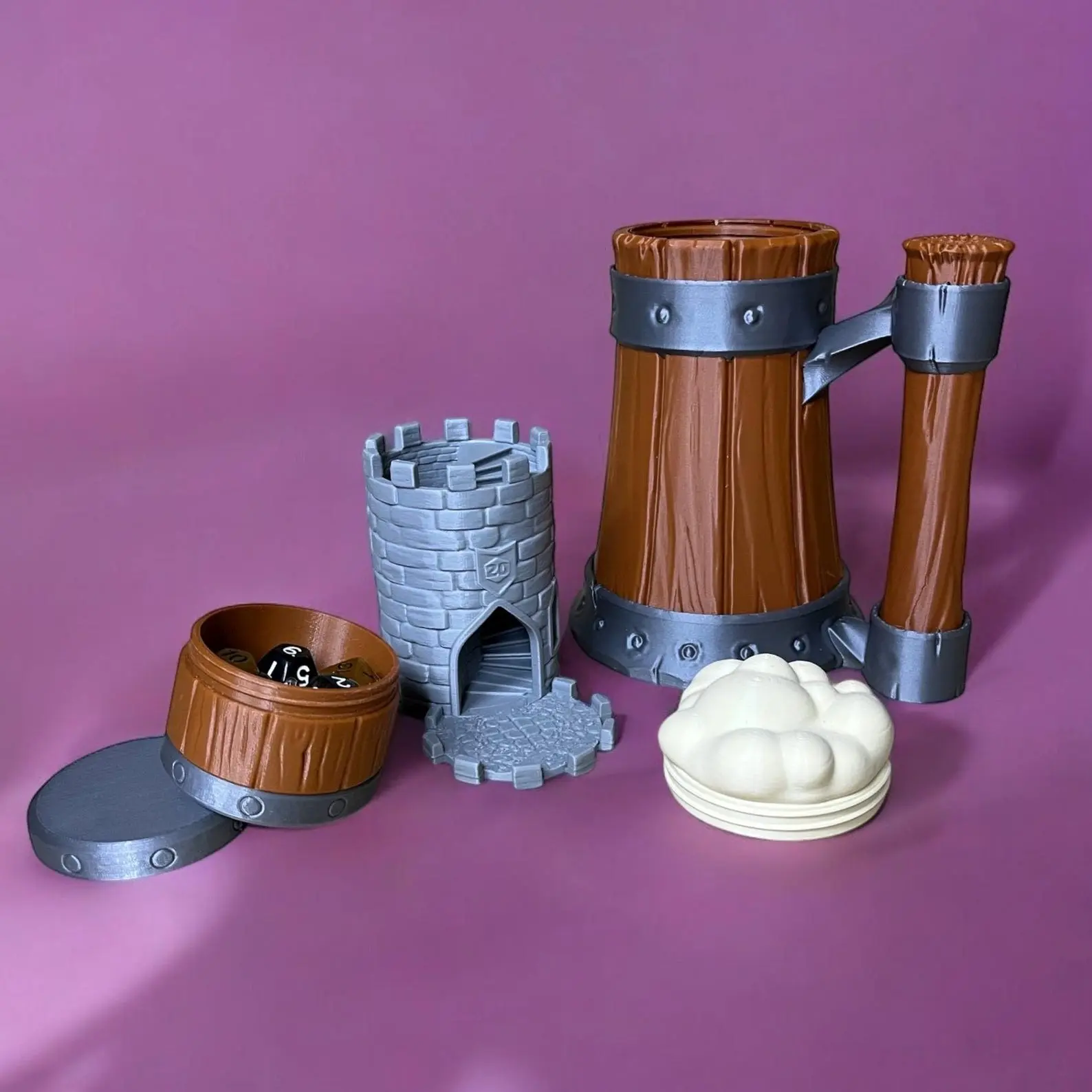 Classic Tavern Mug No. 3 - Mythic Mug Dice Vault and Can Holder - Dice Tower and Dice Box Inserts - Ars Moriendi 3D - Full Color