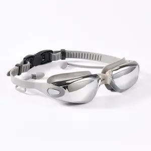 Adult Swimming Goggles Anti-Fog Waterproof with Earplugs UV Protection Professional Competition Diving Glasses for Men Women