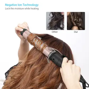 Pretfy 1.25inch Hair Curling Iron Hair Curler Temperature Adjustable LCD Temp Display Hair Styling Tool Anti-scald Auto Shut-Off