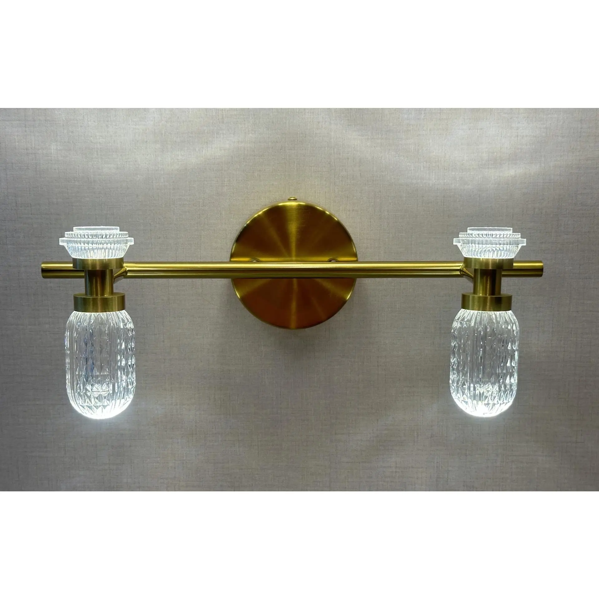 Luna Frost Vanity LightBrushed Gold & Opal Crystal Series