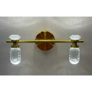 Luna Frost Vanity LightBrushed Gold & Opal Crystal Series