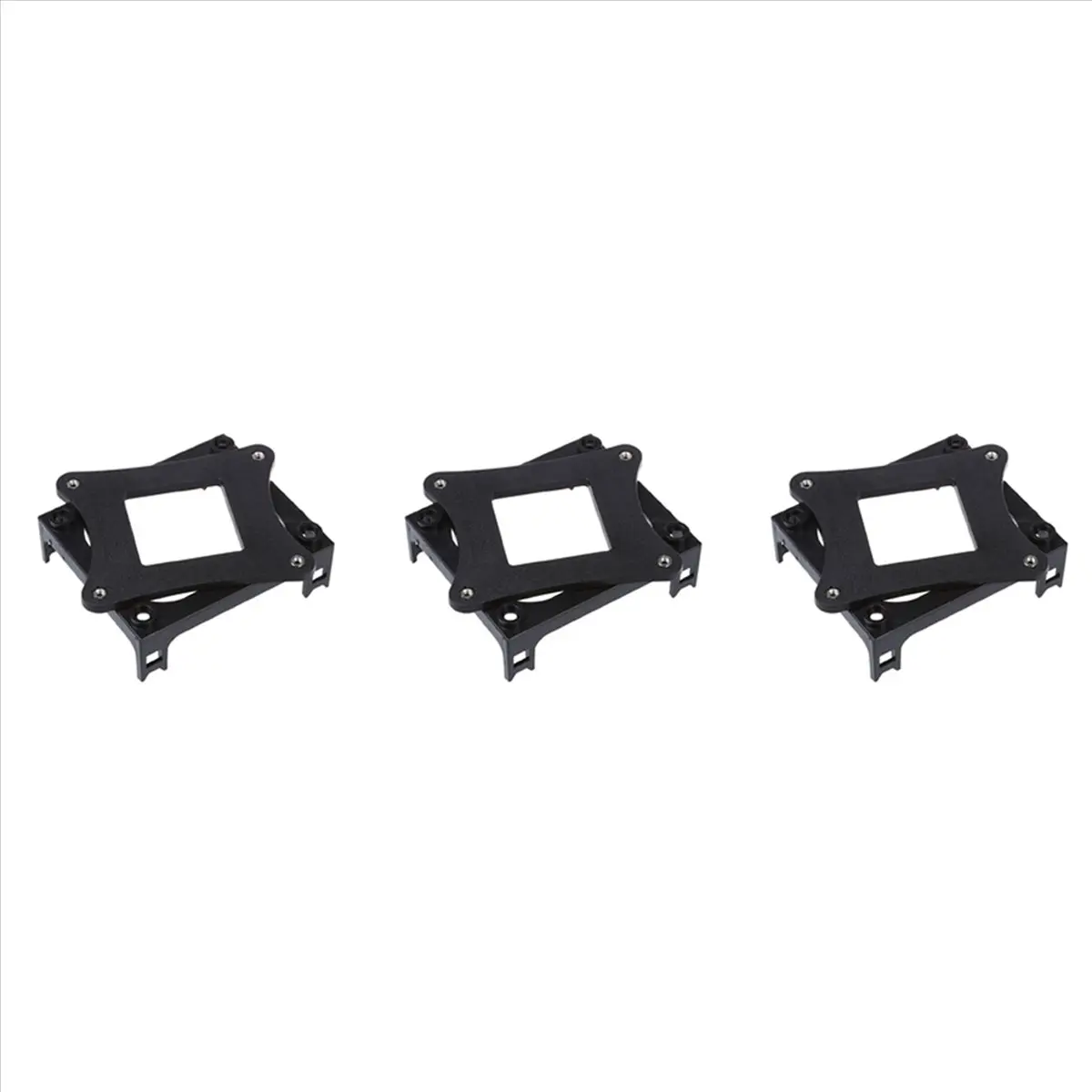 3 x Non-OEM Black Plastic CPU Bracket Base - 478 P4 Socket Compatible, 7.7x8.6x3.4cm, 33g, Fits AMD AM2 940 CPU Motherboards, Tool Organizer Accessory, Cpu Fan Mounting Bracket