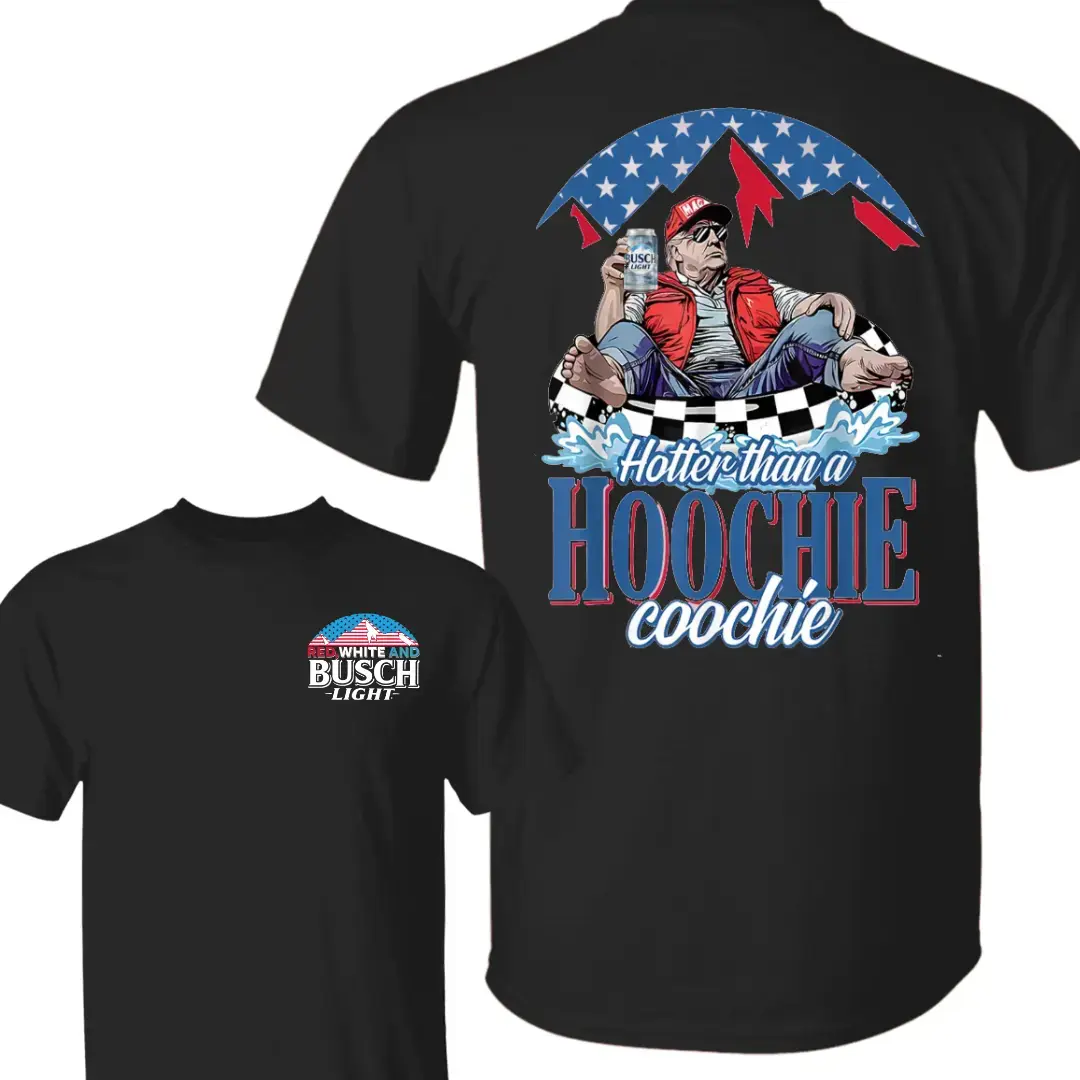 Loose-Fitting Humor Trump Beer Shirt, Playful 4th of July Independence Day Casual Cotton Top, Party Gift for Trump Supporters-DK.X