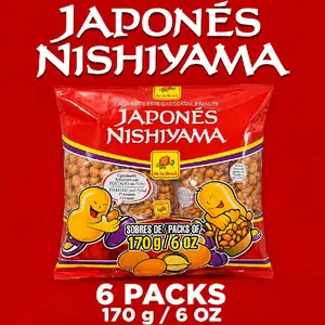 De la Rosa Japonés Nishiyama Cocktail Peanuts – 6 Pack (6 oz Each