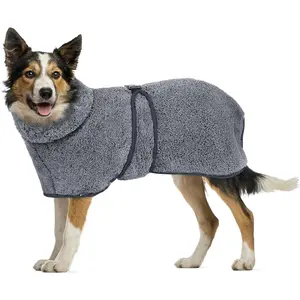 Dog Bathrobe, Super Soft Dogs Robe Quick Drying Dog Towels for After Bath, and Dogs Dryer for Puppy, XL, Grey