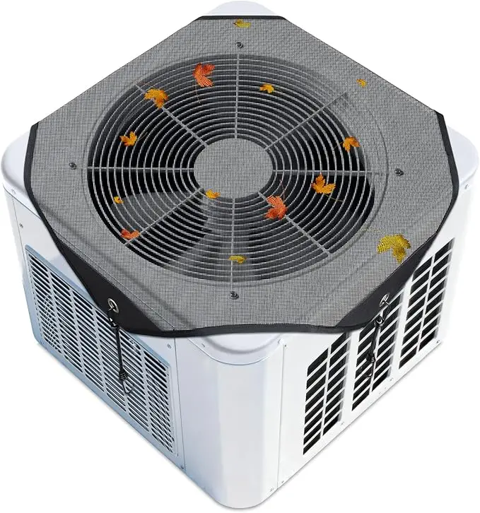 The outdoor central air conditioning cover, a 28x28-inch heavy-duty breathable net cover top, ensures efficient airflow and dust prevention, suitable for all-season use of outdoor air conditioning units. Waterproof Mesh Conditioner