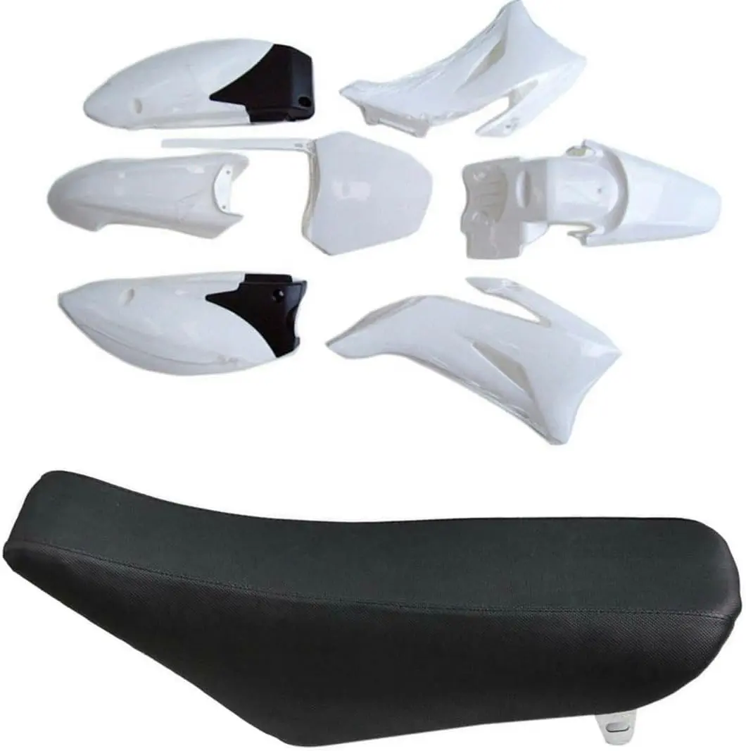 White Plastics Fender Fairing Kit with Tall Seat For TTR110 TTR 110 TTR110E Motocross Pit Dirt Bike Motorcycle SSR 140 SSR 170 110cc 150cc 160cc 200cc